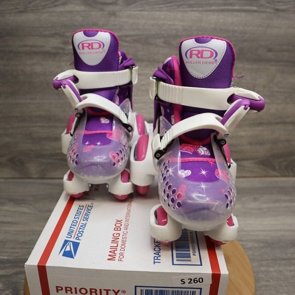 Roller Derby Other - RD Roller Derby Fun Roll Beginner Skates Size Youth 7-11 Adjustable Purple/Pink